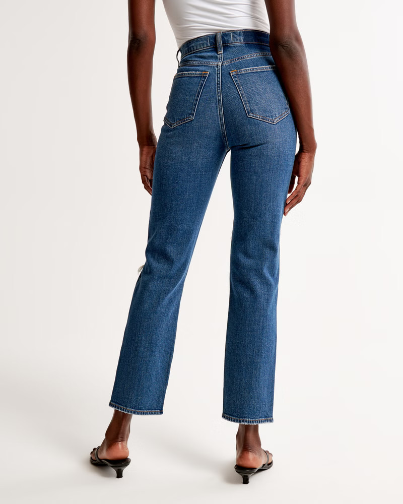 Ultra High Rise Ankle Straight Jean | Abercrombie & Fitch (US)