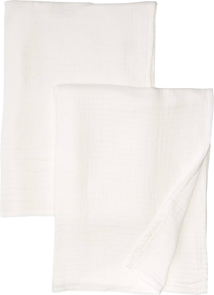 HonestBaby unisex baby 2-Pack Organic Cotton Swaddle Blankets Bandana, Bright White, One Size US | Amazon (US)