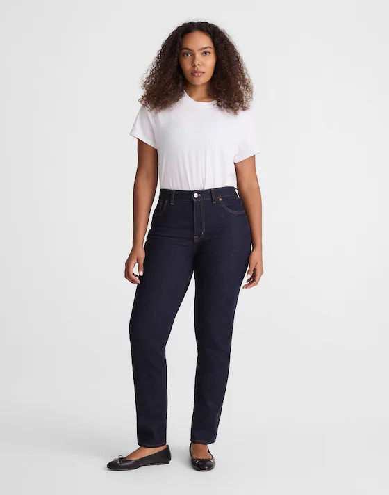 The Curvy Jules Slim-Straight Jean in Rinse Wash | Madewell