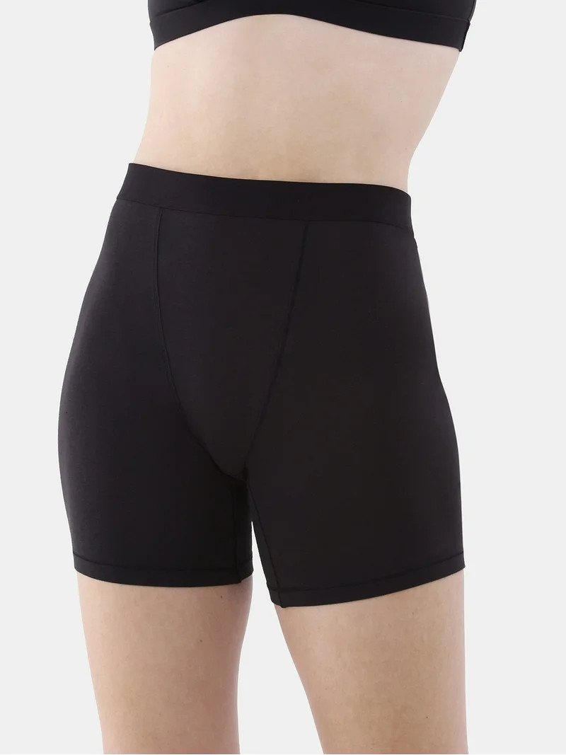 No Boundaries Cotton Stretch Ribbed Boxer Shorts, Women's XS-3XL | Walmart (US)