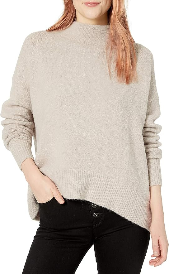 Amazon.com: Cable Stitch Women's Mock Neck Cozy Sweater Small Light Grey : Clothing, Shoes & Jewe... | Amazon (US)