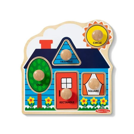 Melissa & Doug First Shapes Wooden Jumbo Peg Puzzle - 5 Pieces With Handles (Babies, Toddlers) | Walmart (US)