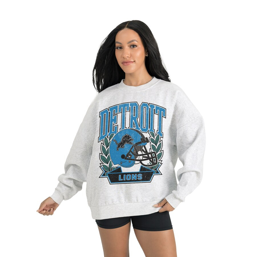 Detroit Lions Gameday Couture Women's Heritage Premium Fleece Pullover Sweatshirt - Gray | Fanatics