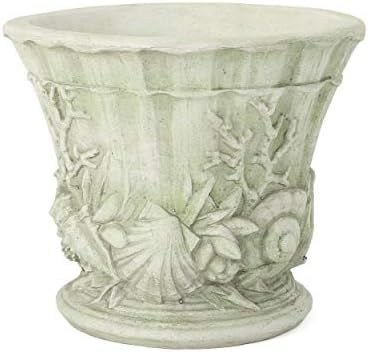 Christopher Knight Home Guava Outdoor 15" Cast Stone Urn, White Moss | Amazon (US)