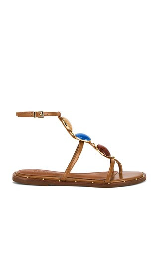 Milos Flat Sandal in Miele | Revolve Clothing (Global)