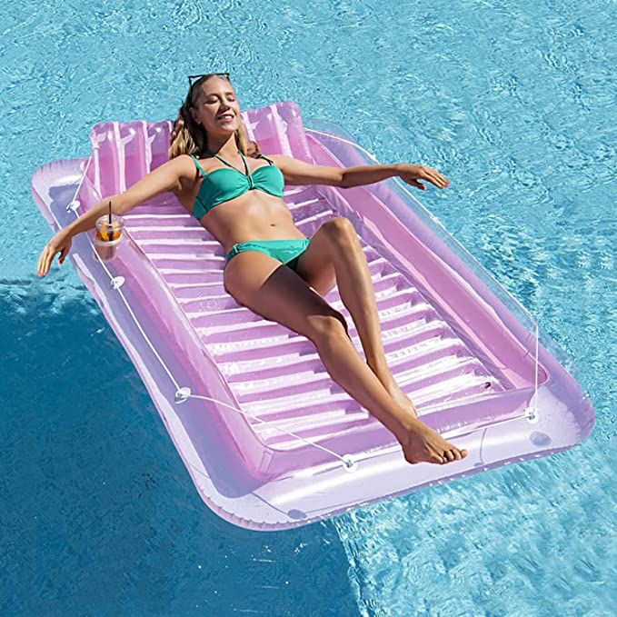 Inflatable Pool Floats Boat for Adults, Blow Up Tanning Pool Raft Tub with Inflatable Pillow for ... | Amazon (US)