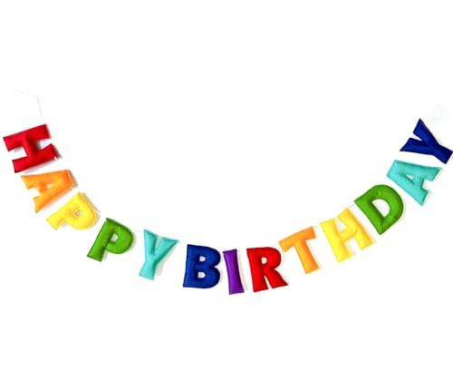 Felt Birthday Garland | Happy Birthday Garland | Rainbow Themed Felt Happy Birthday Banner | Birthday Party Decor (Rainbow Themed) | Amazon (US)