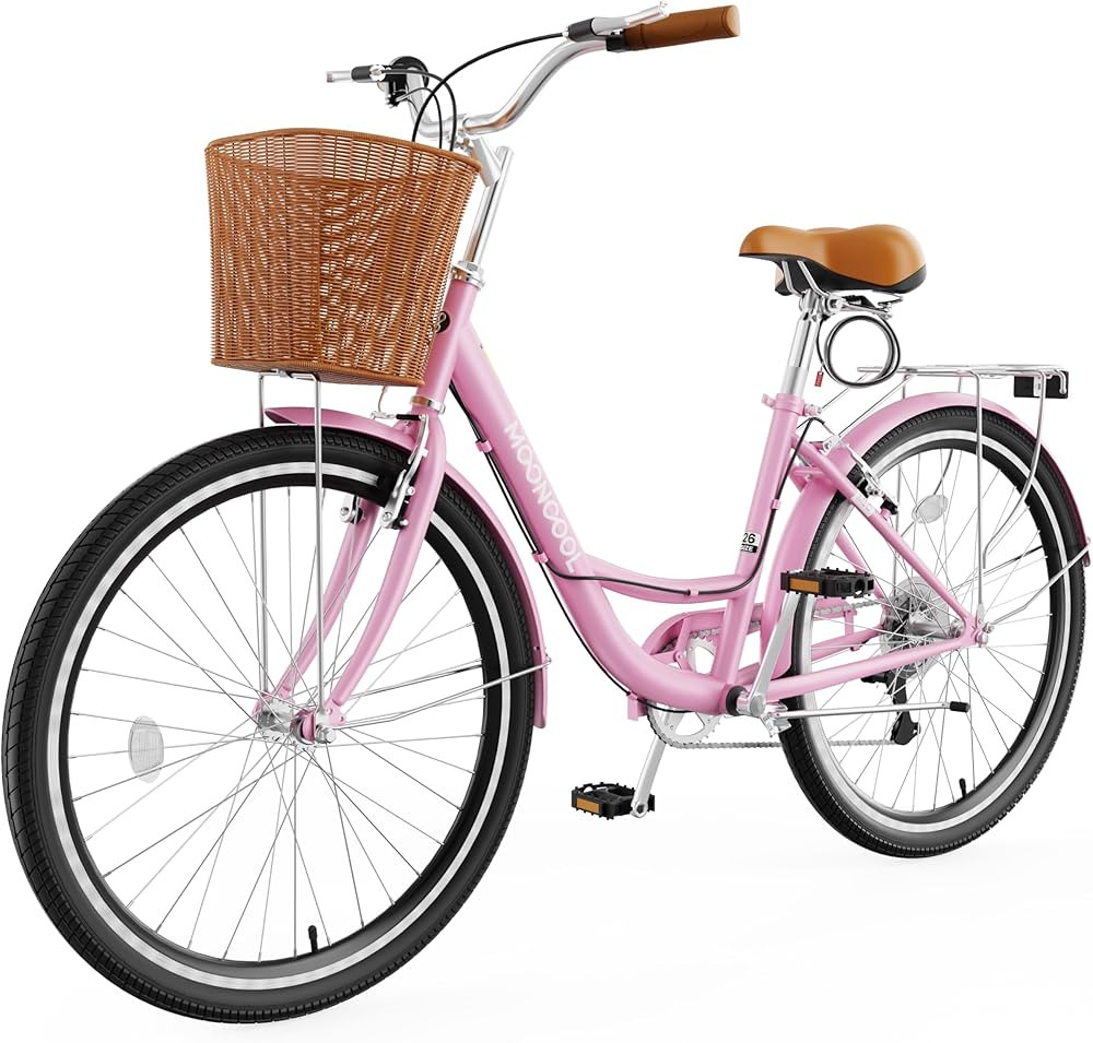 MOPHOTO Womens Bike – 7 Speed Step Through City Bicycle, 24/26 Inch Beach Cruiser Bike for Adul... | Amazon (US)