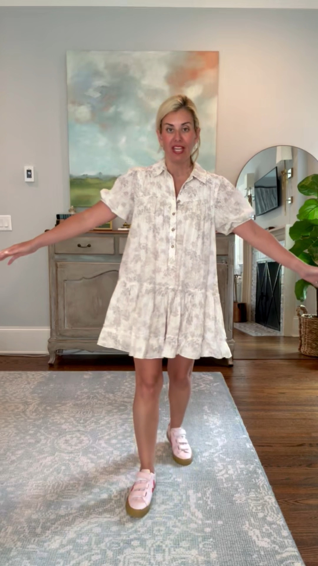 Yall this is a romper!! I’m totally pairing this with sneakers & pops of color. . This is the perfect outfit to wear to any sporting event…cute & carefree! ￼
Romper - small
Sneakers - 8 
Heels - 8 

#anthropartner
@Anthropologie 

#LTKPetite #LTKmomlife #LTKgrwm