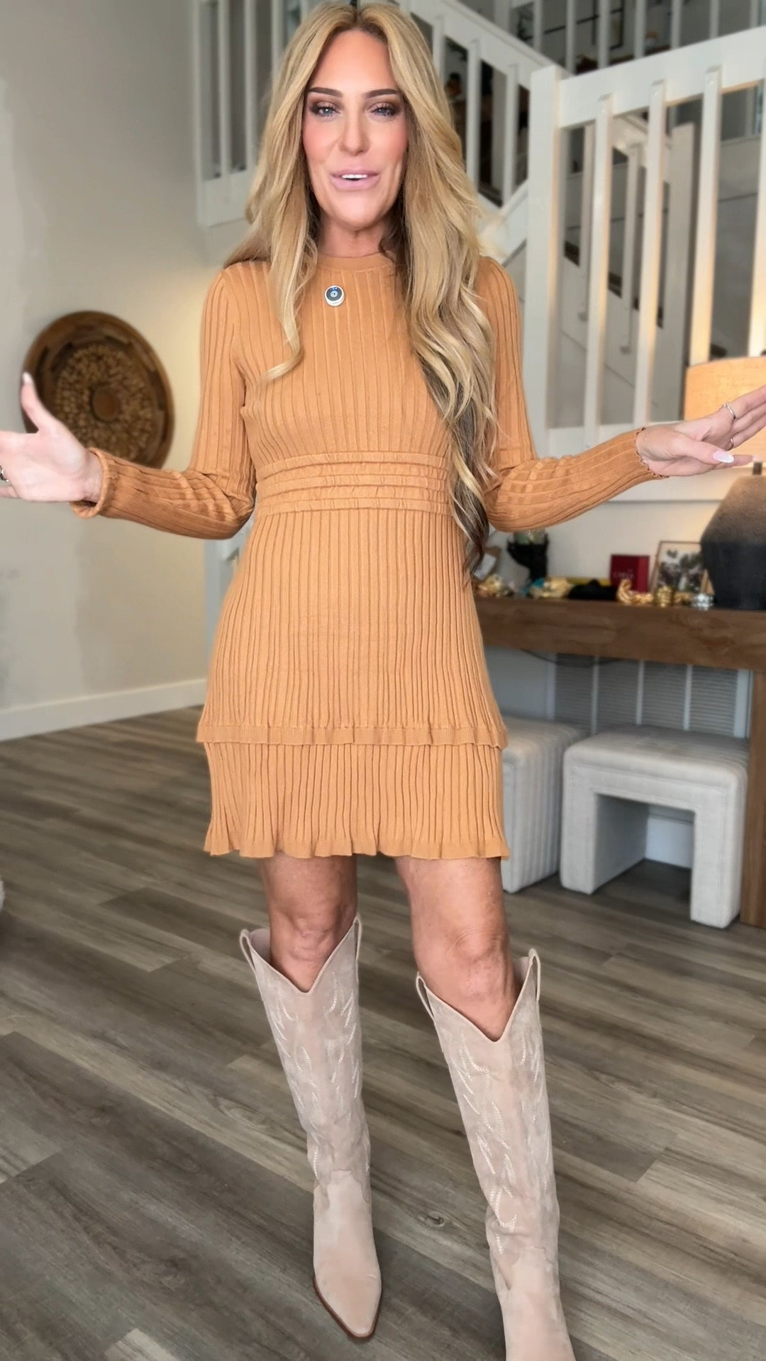 This sweater dress is everything for fall. It’s super soft, ribbed, and hugs in all the right places. I love the mini length — it’s so flattering and gives that cozy-but-sexy vibe. You can dress it up with boots...it’s giving effortless fall perfection.

#LTKShoeCrush #LTKSeasonal #LTKFindsUnder50