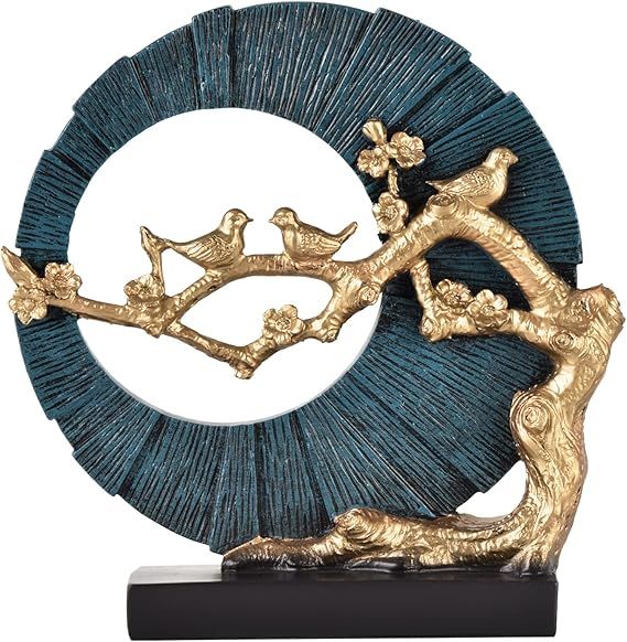 CECKQUE Bird Statue Sculptures Home Decor Clearance Modern Unique Blue Gold Accents Home Decorati... | Amazon (US)