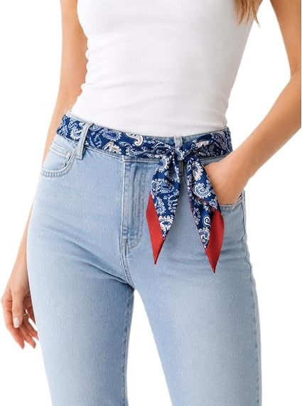 Scarf Belts for Women Fashion Boho Waist Scarf Belt Accessory | Decorative Waist Scarf,Fashion Ac... | Amazon (US)