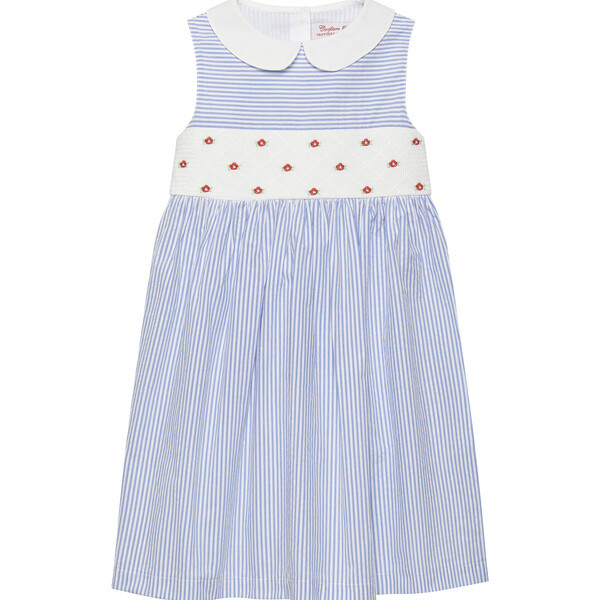Tilly Smocked Dress, Blue Stripe | Maisonette
