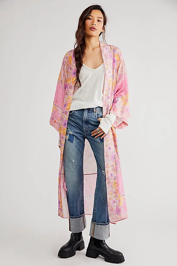Hibiscus Lane Maxi Kimono by Spell at Free People, Musk, S-M/P-M | Free People (Global - UK&FR Excluded)