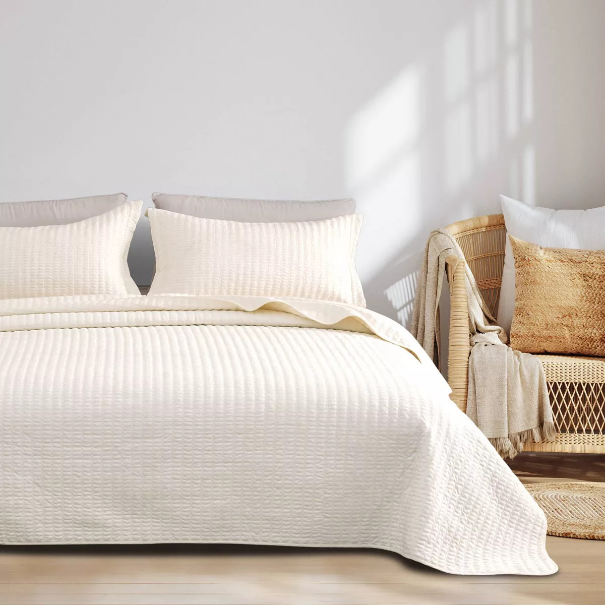 Solid Basketweave Quilt Bedding Set - Isla Jade | Target