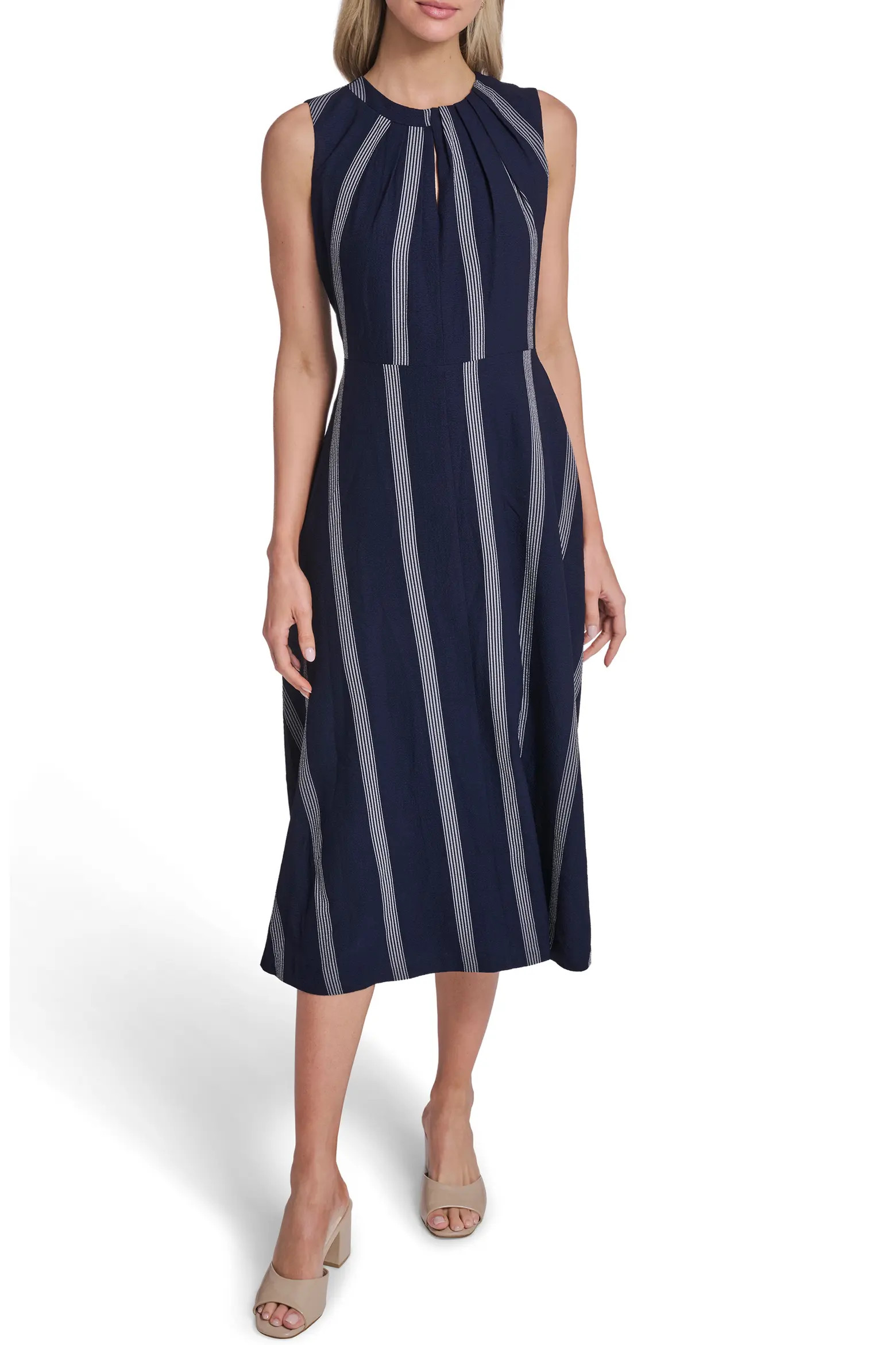 Calvin Klein Stripe Midi Dress (Women) | Nordstromrack | Nordstrom Rack