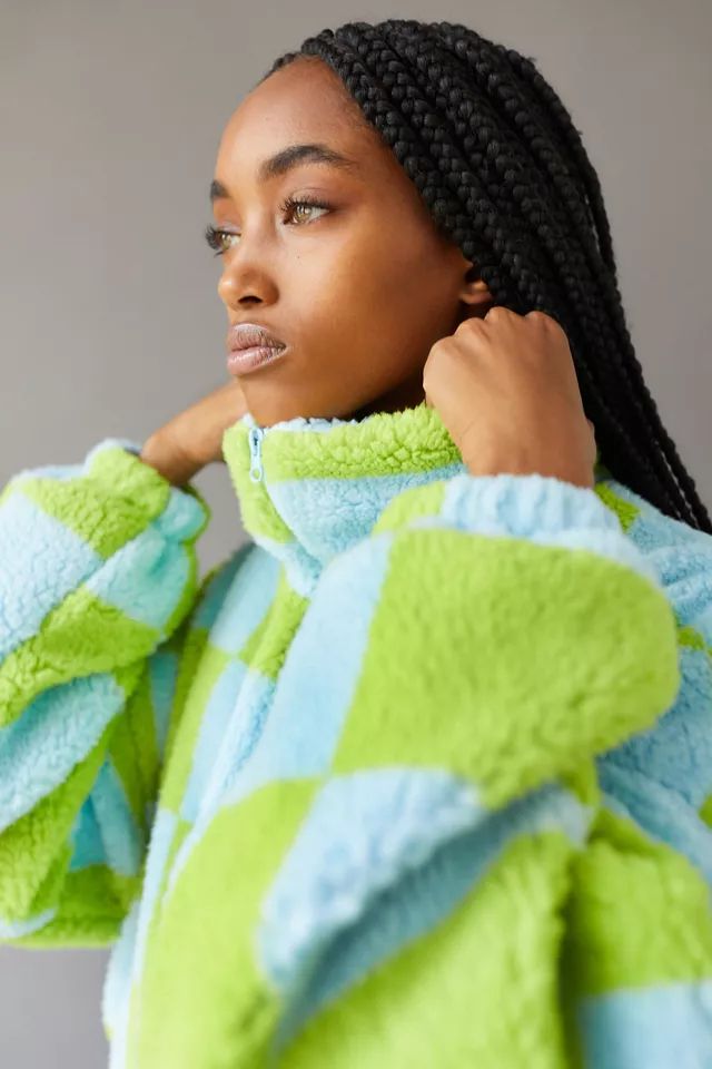 UO Olivia Printed Sherpa Jacket | Urban Outfitters (US and RoW)