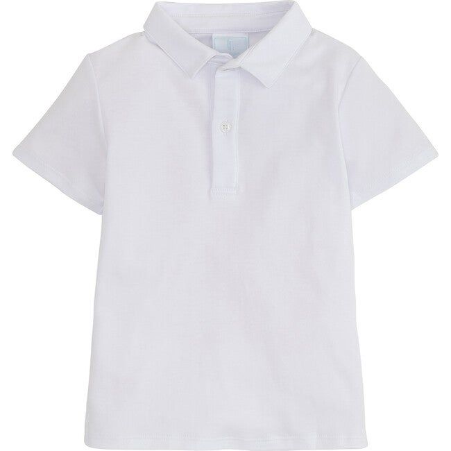 Short Sleeve Solid Polo, White | Maisonette