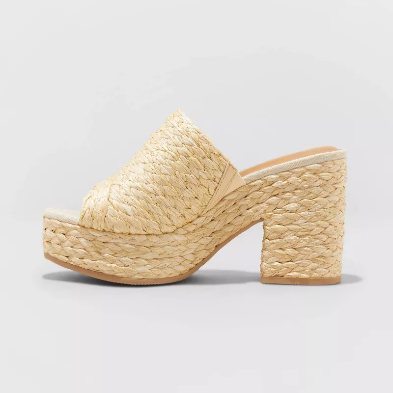 Women's Nessa Platform Mule Heels - Universal Thread™ Light Beige | Target
