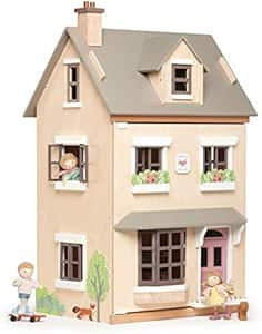 Tender Leaf Toys - Foxtail Villa - Furnished 27.95” Tall Town Style Pretend Play Doll House - E... | Amazon (US)