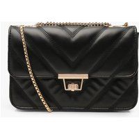 Womens Quilted Faux Leather Cross Body Chain Bag - Black - One Size | boohoo (US & Canada)