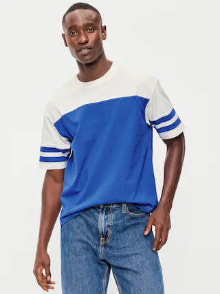 Heavyweight Short-Sleeve Football-Style T-Shirt | Old Navy (US)