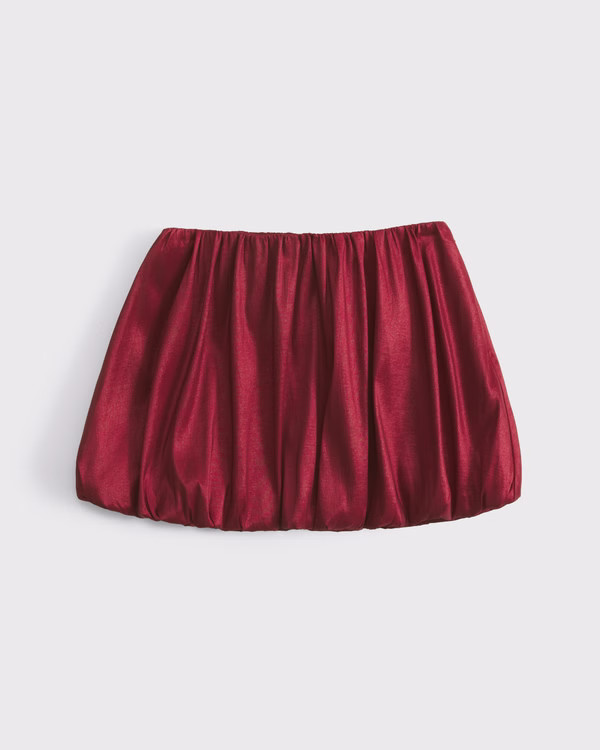 Mid Rise Bubble Hem Mini Skort | Abercrombie & Fitch (US)