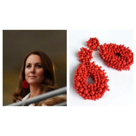 Read the full title
    Kate Middleton inspired boho Red earrings, resin earrings, replikate | Etsy (US)