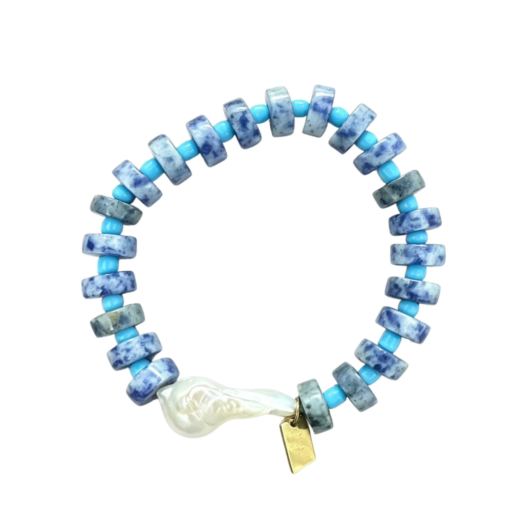 Old Glory Baroque Pearl Beaded Bracelet | Christina Greene LLC