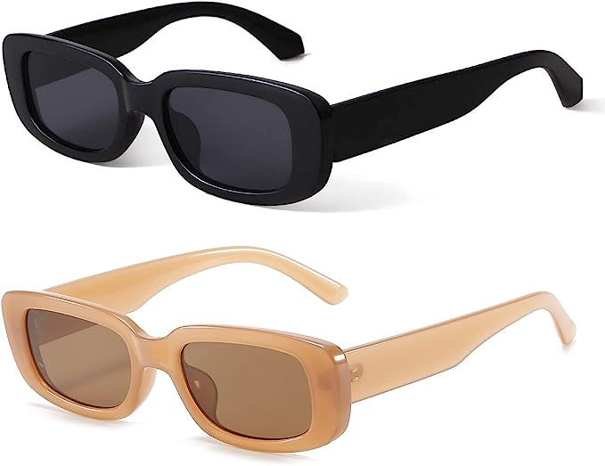 BUTABY Rectangle Sunglasses for Women Retro Driving Glasses 90’s Vintage Fashion Narrow Square ... | Amazon (CA)