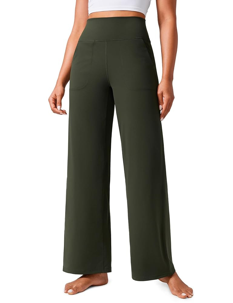 CRZ YOGA Womens Butterlift High Waisted Wide Leg Pants with Pockets 29"/31"/33" - Yoga Lounge But... | Amazon (US)