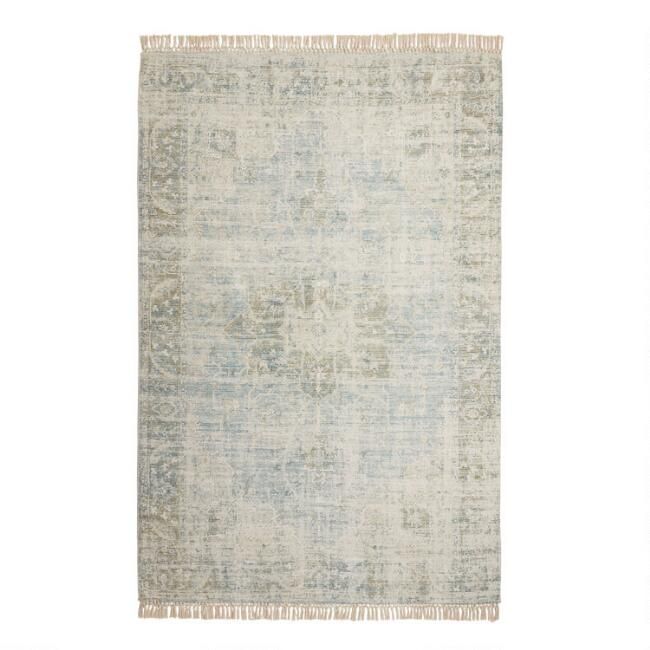 Blue and Green Persian Style Capitola Area Rug | World Market