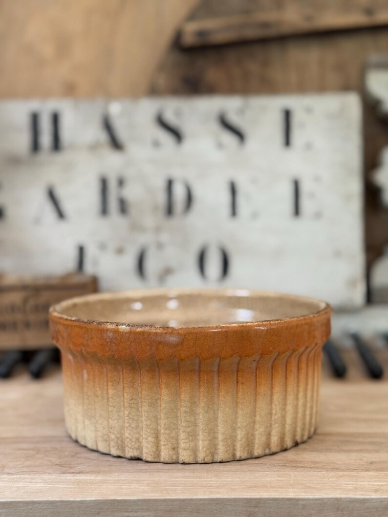Vintage French Soufflé Dish: Brown Ceramic Ramekin No. 11, Rustic Farmhouse Decor - Etsy | Etsy (US)