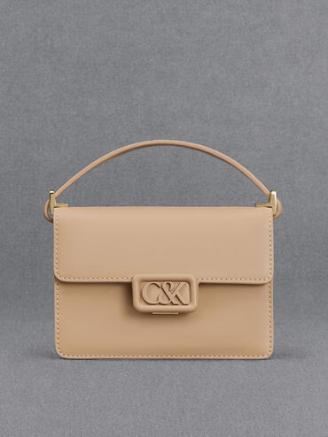 Nude Leather Boxy Bag | CHARLES & KEITH | Charles & Keith EU