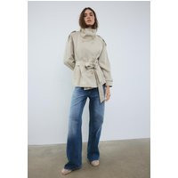 Stradivarius High neck trench coat Beige S | Stradivarius (UK)