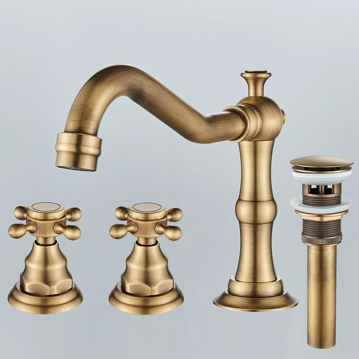 8 inch 2 Handles 3 Holes Widespread Bathroom Sink Faucet Bathroom Vanity Faucet Basin Mixer Tap F... | Wayfair North America