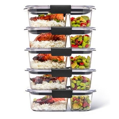 Rubbermaid 5pk 2.85 cup Brilliance Meal Prep Containers, 2-Compartment Food Storage Containers | Target
