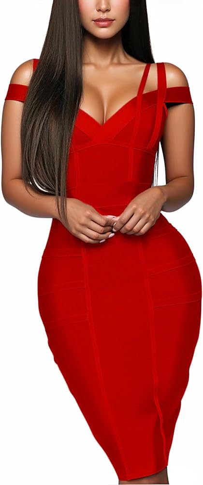 Hybrid & Company Womens Elegance Stretch Chic Bandage Dress | Amazon (US)