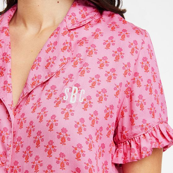 Ruffle Sateen Short Pajamas | Mark and Graham