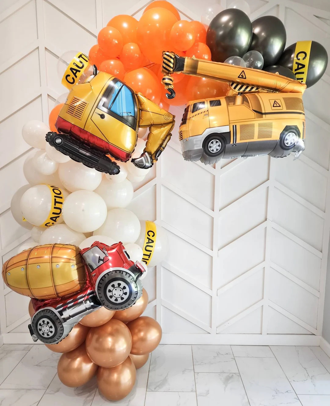 Construction Themed Balloon Garland Party Decorations Excavator, Crane and Mixer - Etsy | Etsy (US)