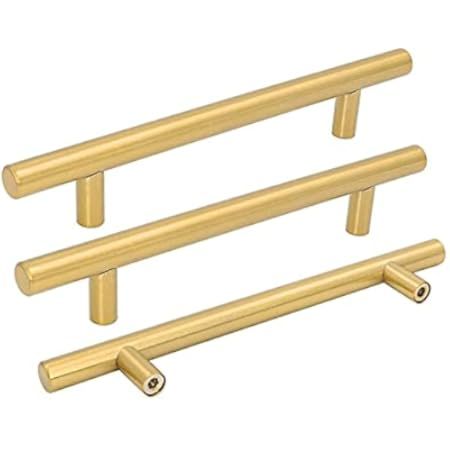 10 Pack goldenwarm Brushed Brass Cabinet Pulls Drawer Handles Gold Kitchen Hardware - LS201GD102 Bra | Amazon (US)