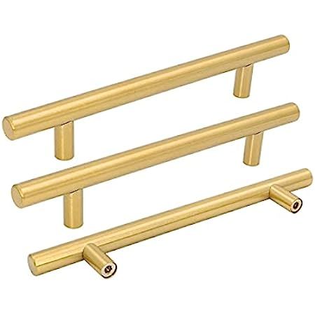 10 Pack goldenwarm Brushed Brass Cabinet Pulls Drawer Handles Gold Kitchen Hardware - LS201GD102 Bra | Amazon (US)