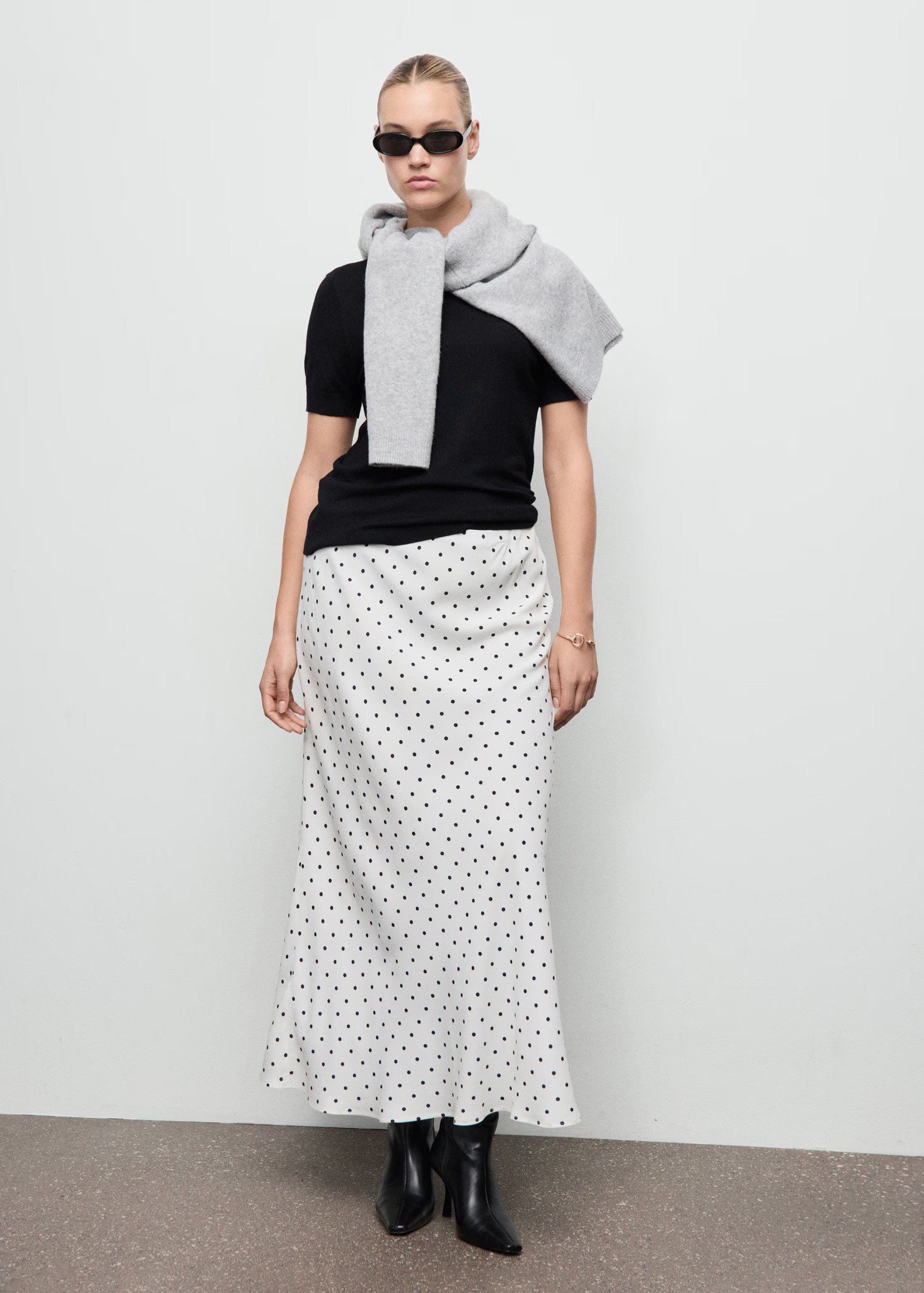 Long polka-dot skirt - Women | MANGO USA | Mango (US/MX/AU)