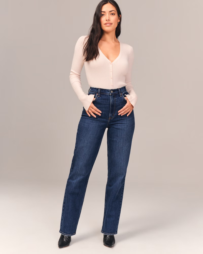 Curve Love Ultra High Rise 90s Straight Jean | Abercrombie & Fitch (UK)