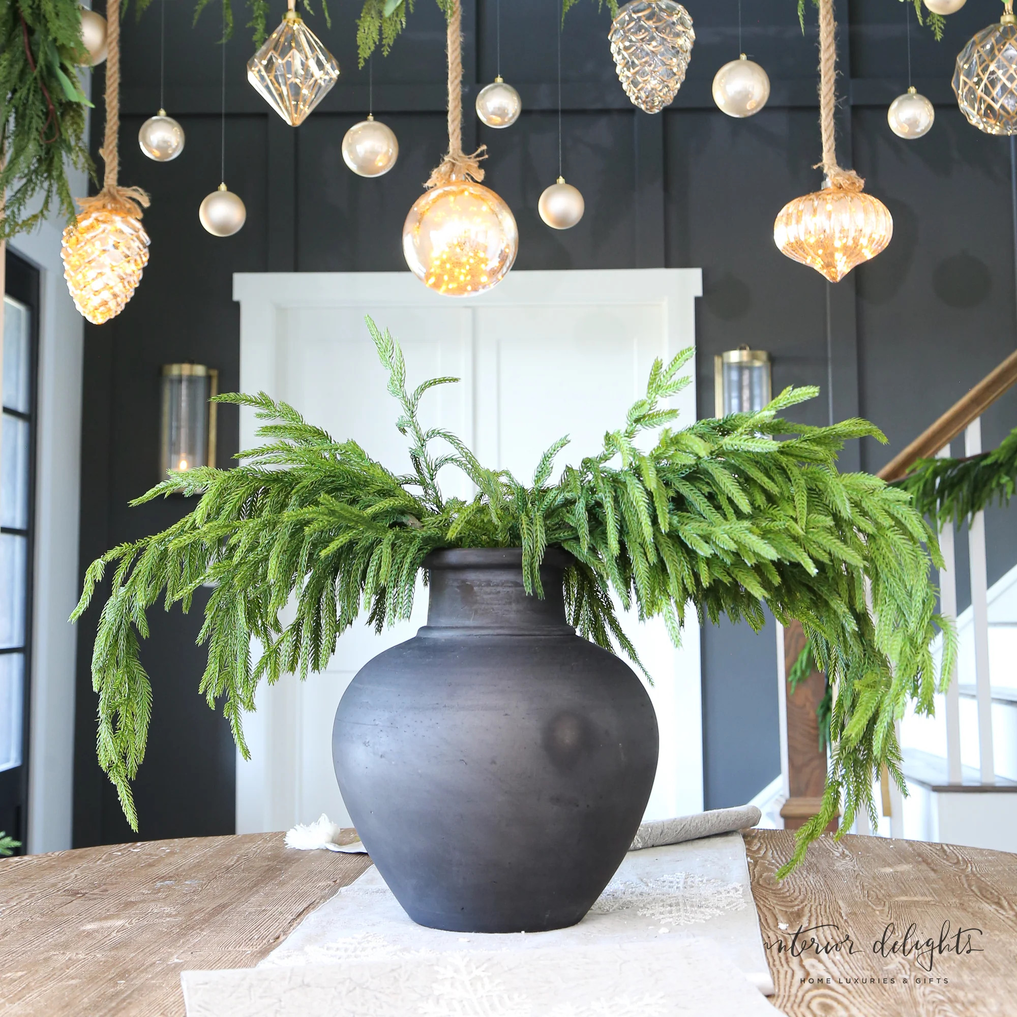 13.5 in Black Terracotta Vase | Interior Delights
