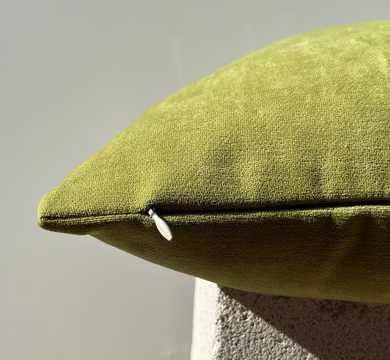 Green Chenille Pillow Cover, Lime Green Toss Pillow, Chartreuse Decotative Pillowcase, Throw Gree... | Etsy (US)