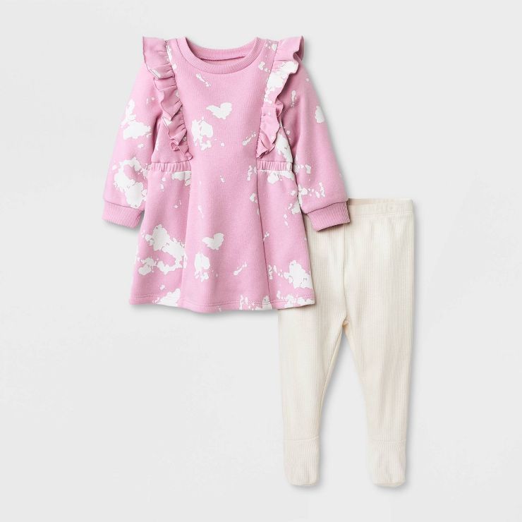 Grayson Mini Baby Girls' 2pc Ruffle Top & Bottom Set - Pink | Target