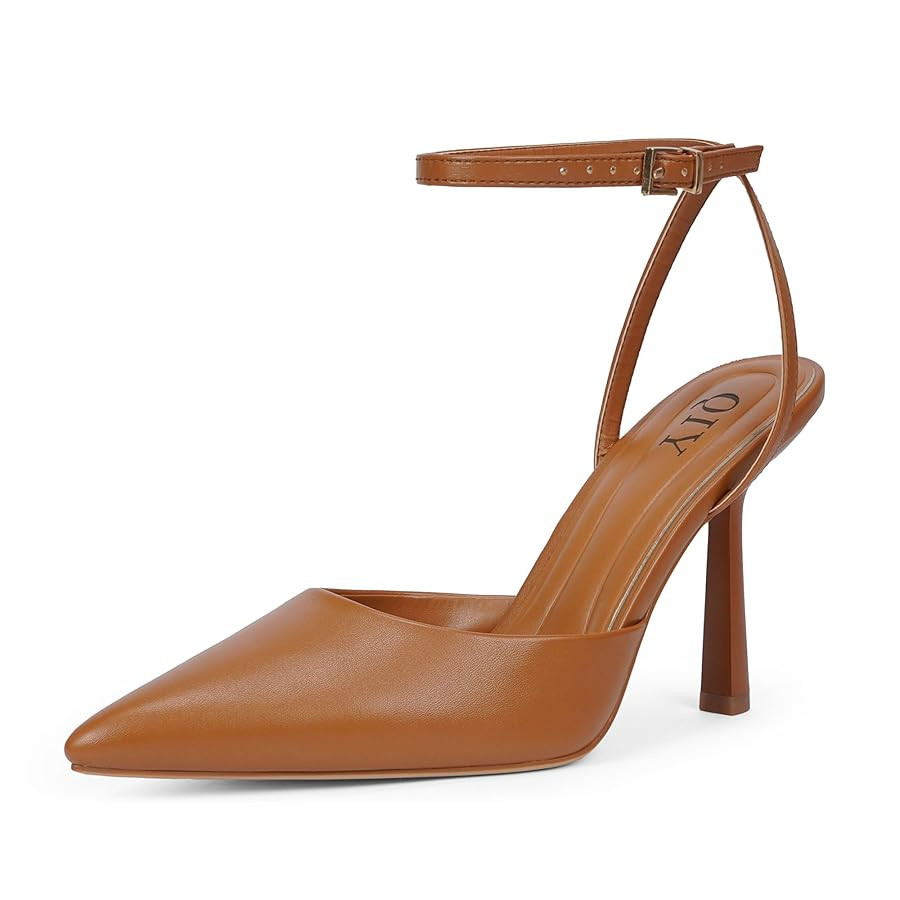Closed Toe Ankle Strap Heels Women Pumps Pointed Toe Heeled Sandals for Women Stiletto Wedding Dr... | Amazon (US)