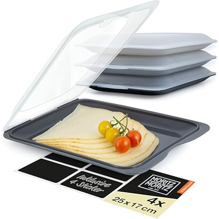 Aufschnittboxen für Kühlschrank 4er Set | Aufschnittbox stapelbar ideal zur Wurst Aufbewahrung ... | Amazon (DE)