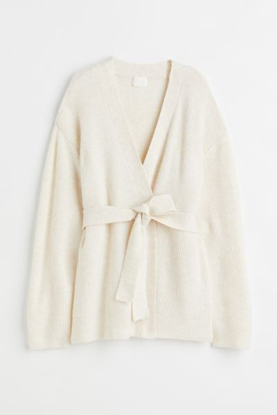 Cardigan with Tie Belt - Black - Ladies | H&M US | H&M (US + CA)